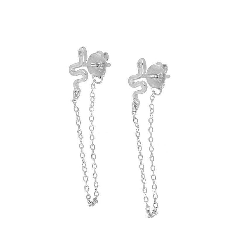 Joyas Plata Joyeria Luis Luna | Pendientes Snake Chain Plata