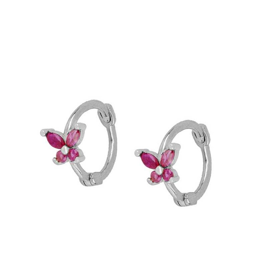 Joyas Plata Joyeria Luis Luna | Aros Marilia Fucsia Plata