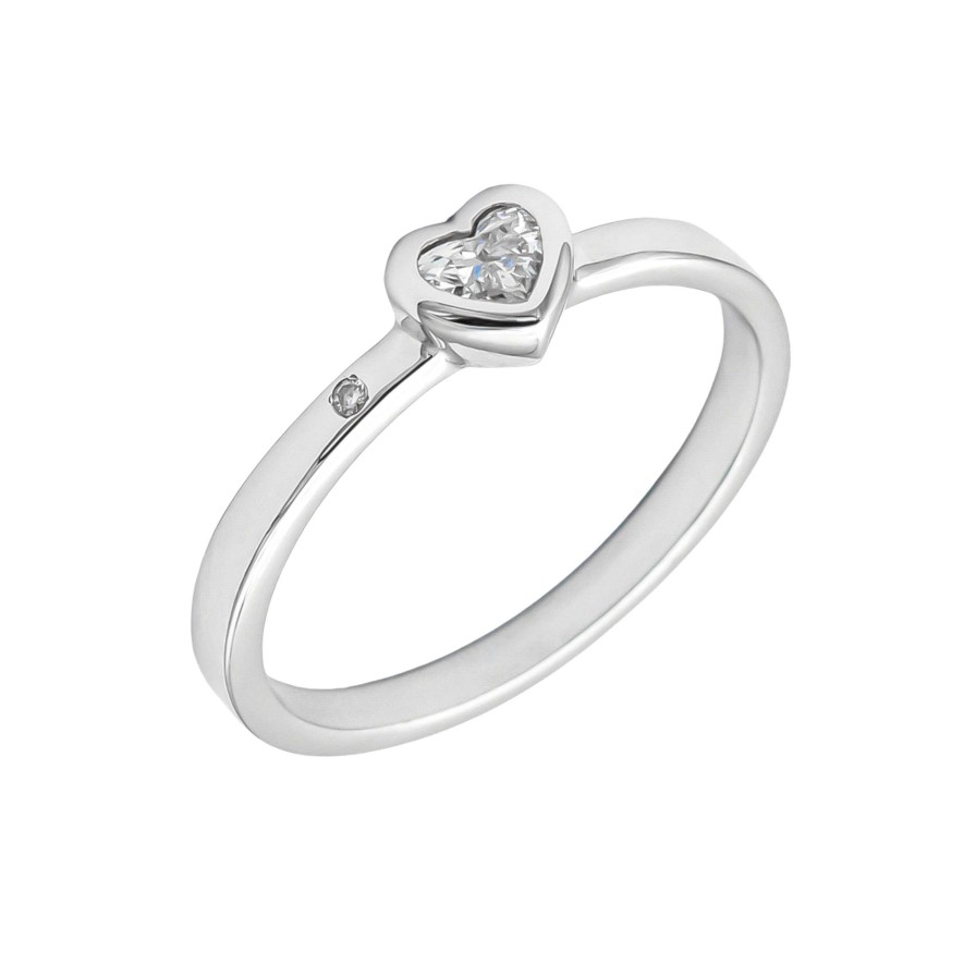 Boda Joyeria Luis Luna | Anillo Coraz N Diamante 0,16Ct G-Vs Oro Blanco 18K