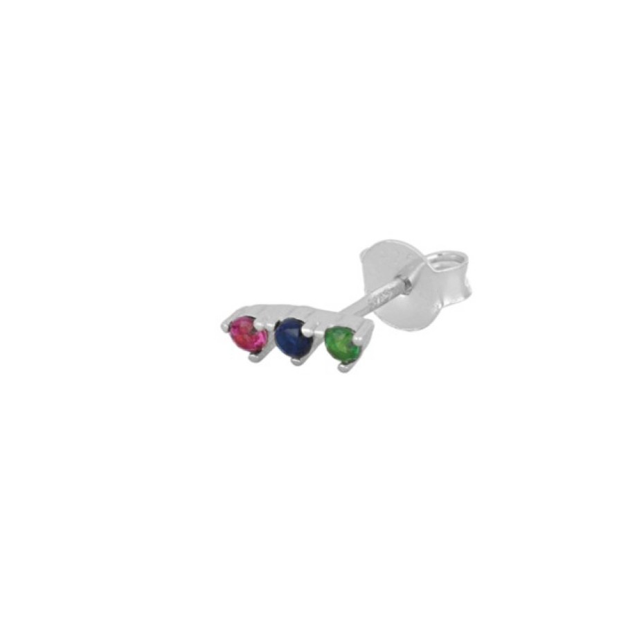 Joyas Plata Joyeria Luis Luna | Pendiente Mini Amelie Multicolor Plata