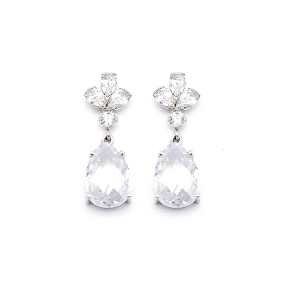 Boda Joyeria Luis Luna | Pendientes Drop Oro Blanco 18K