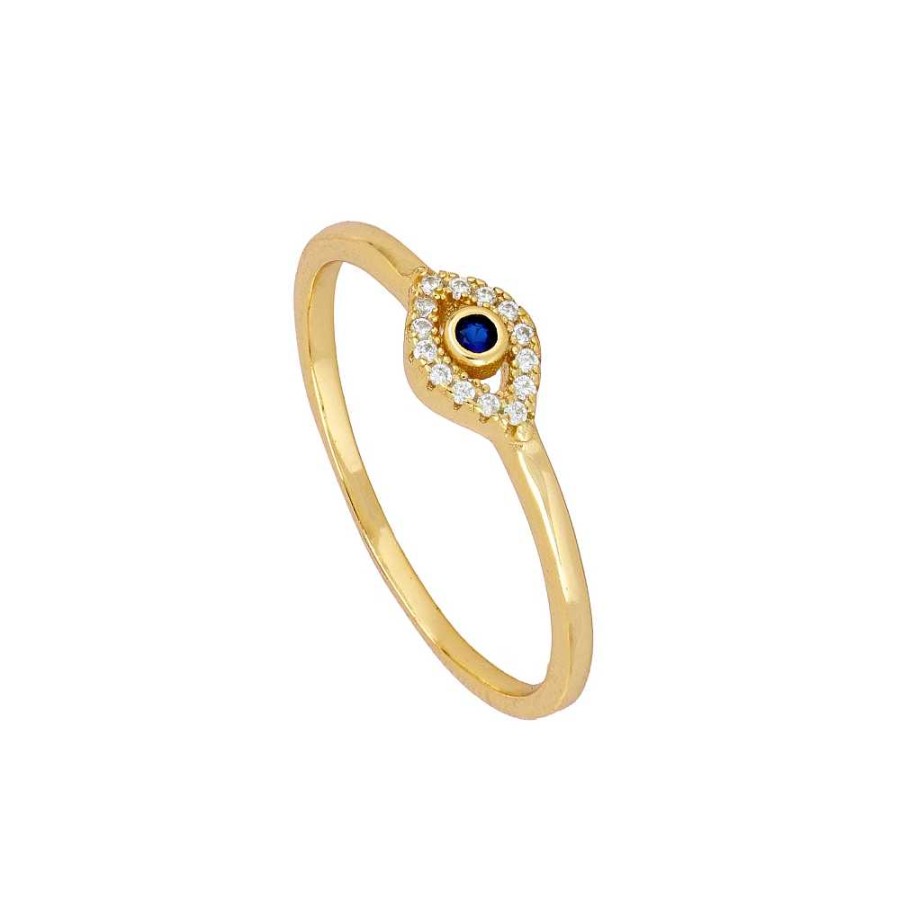 Joyas Plata Joyeria Luis Luna | Anillo Blue Eye Plata Dorada