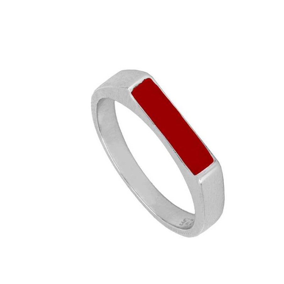 Joyas Plata Joyeria Luis Luna | Anillo Rett Red Plata