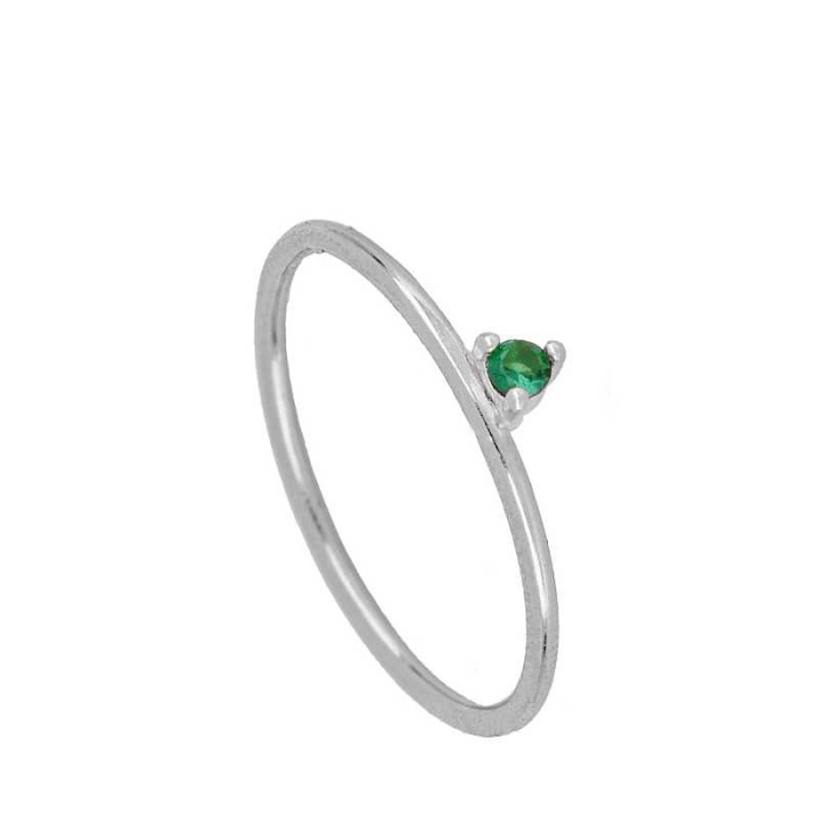 Joyas Plata Joyeria Luis Luna | Anillo Neila Verde Plata