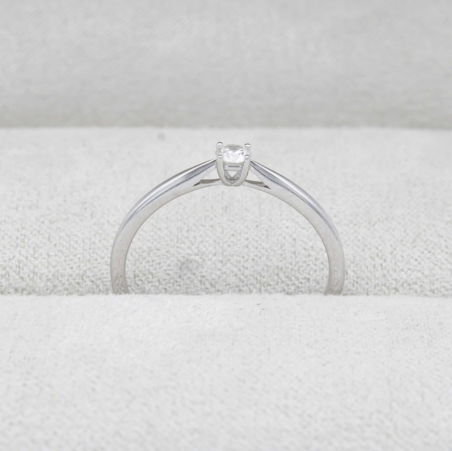 Boda Joyeria Luis Luna | Solitario Vera Diamante 0,10Ct Oro Blanco 18K