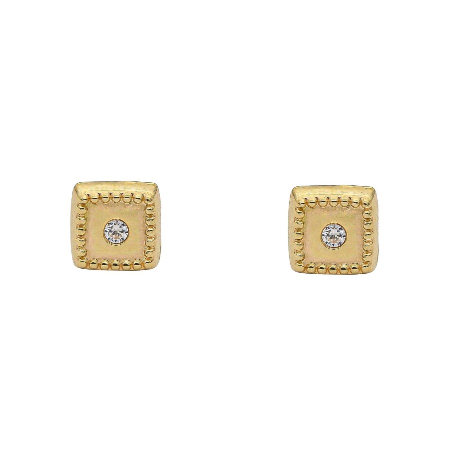 Joyas Oro 18K Joyeria Luis Luna | Pendientes Square Oro 18K