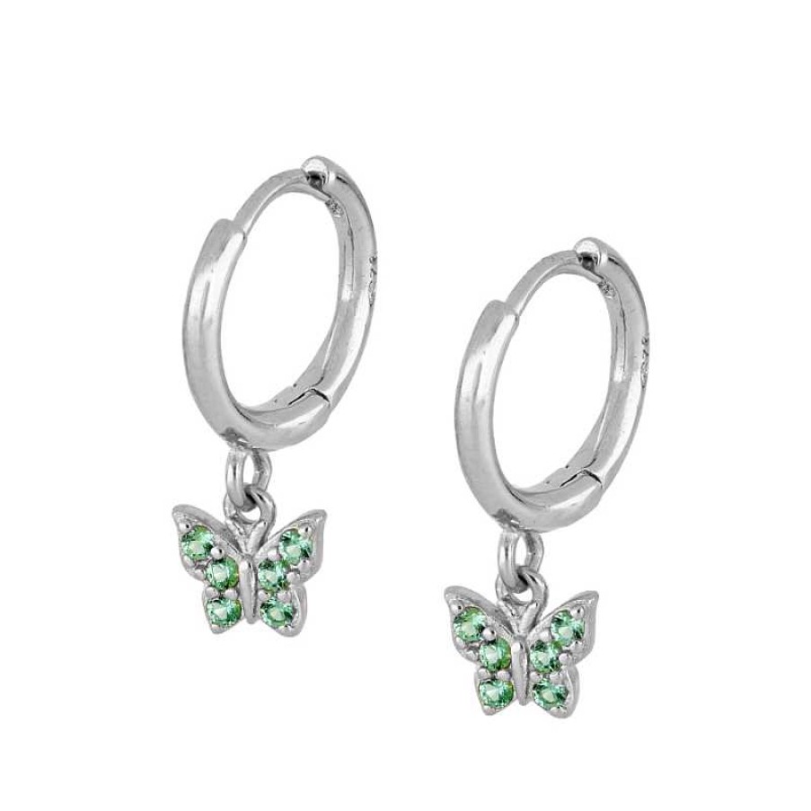 Joyas Plata Joyeria Luis Luna | Aros Mariposa Green Plata