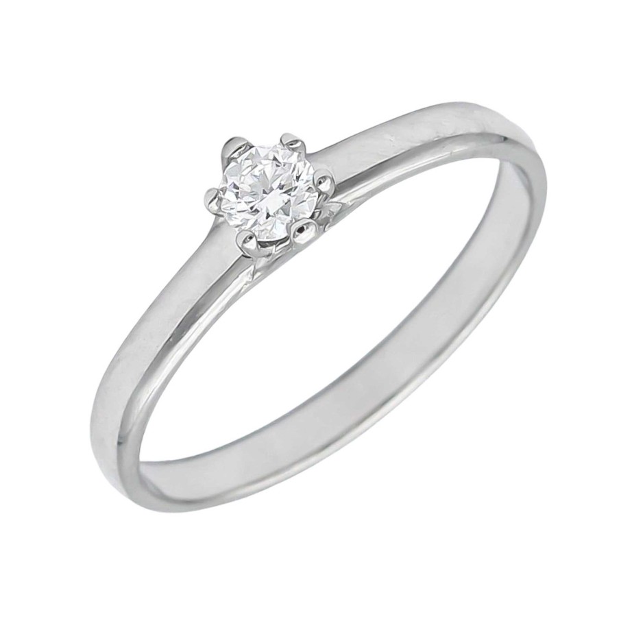 Boda Joyeria Luis Luna | Solitario Mae Diamante 0,16Ct E-Vs1 Oro Blanco 18K