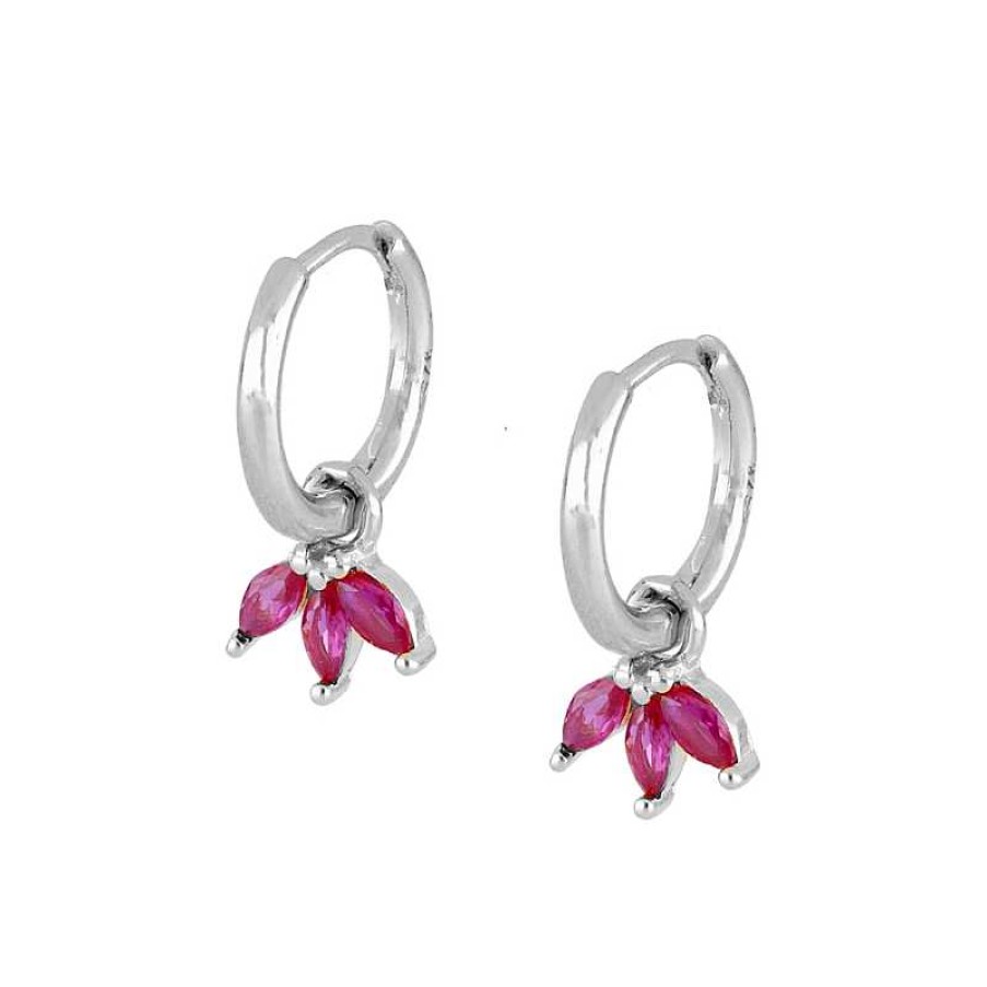 Joyas Plata Joyeria Luis Luna | Aros Casmir Fucsia Plata