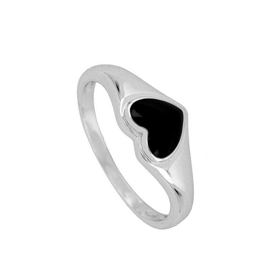 Joyas Plata Joyeria Luis Luna | Anillo Heart Black Plata