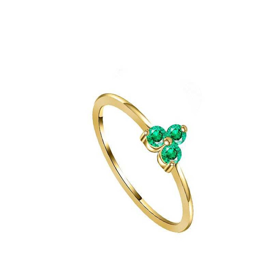 Joyas Plata Joyeria Luis Luna | Anillo Snow Green Plata Dorada