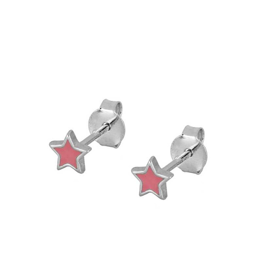 Joyas Plata Joyeria Luis Luna | Pendientes Star Rosa Plata