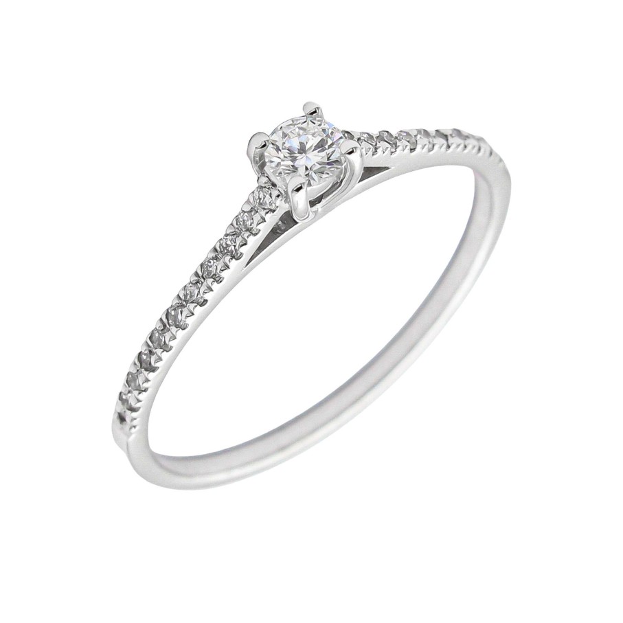 Boda Joyeria Luis Luna | Anillo Briana Diamantes 0,21Ct E-Vs1 Oro Blanco 18K