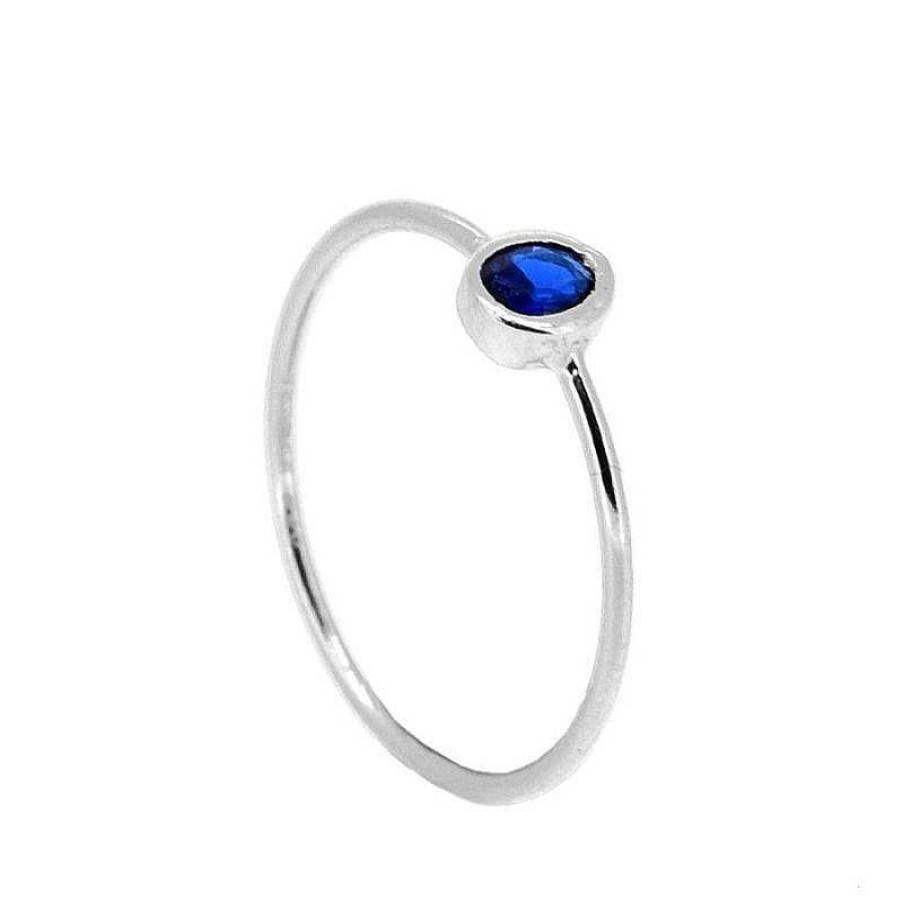 Joyas Plata Joyeria Luis Luna | Anillo Olivia Azul Plata