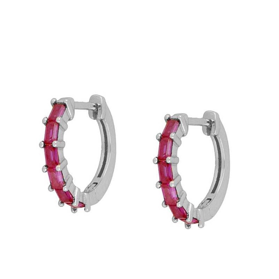 Joyas Plata Joyeria Luis Luna | Aros Astrid Fucsia Plata