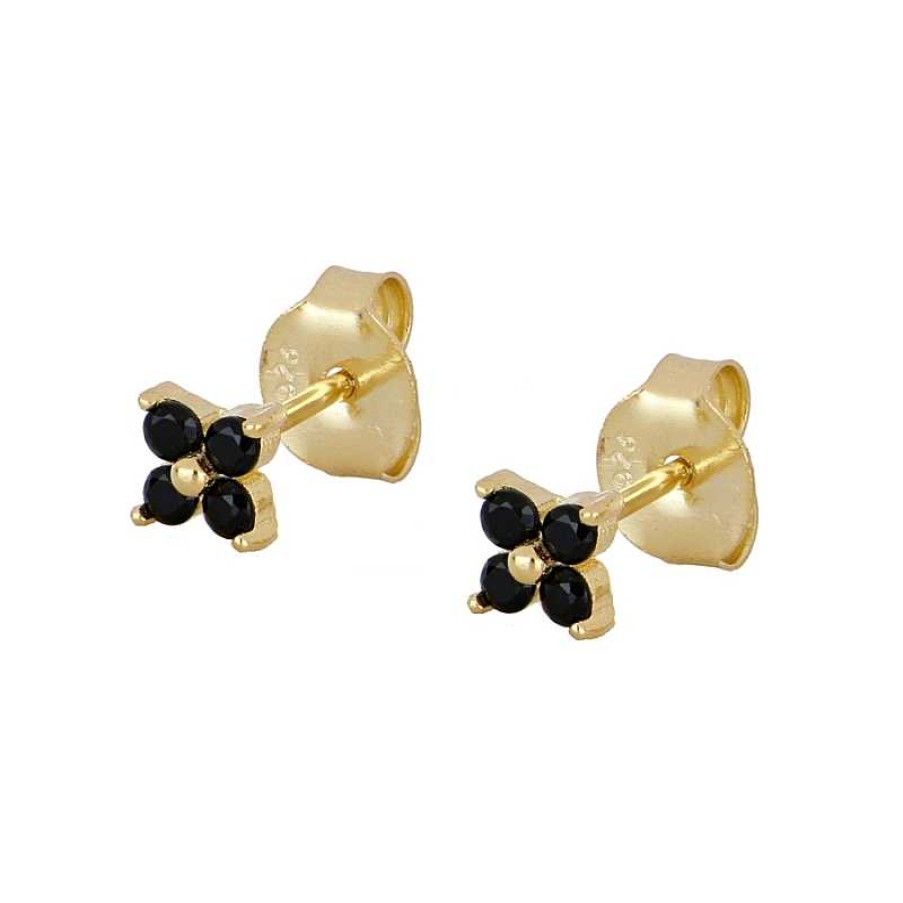 Joyas Plata Joyeria Luis Luna | Pendientes Mini Glam Black Plata Dorada