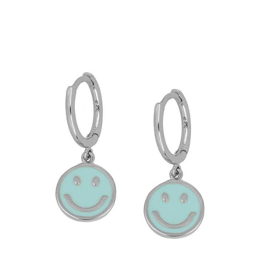 Joyas Plata Joyeria Luis Luna | Aros Smiley Turquesa Plata