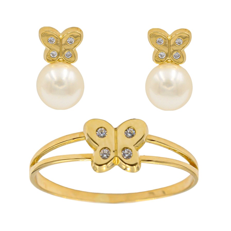 Joyas Oro 18K Joyeria Luis Luna | Juego Mariposa Oro 18K