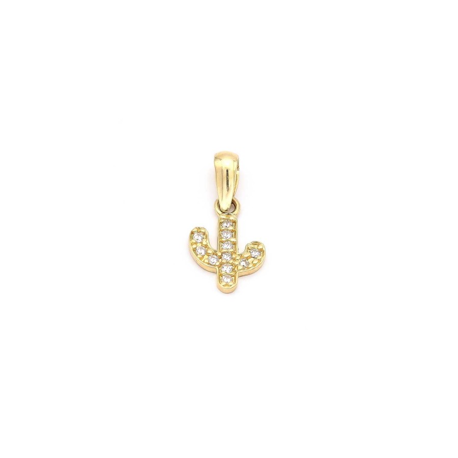 Joyas Oro 18K Joyeria Luis Luna | Colgante Cactus Circonitas Oro 18K