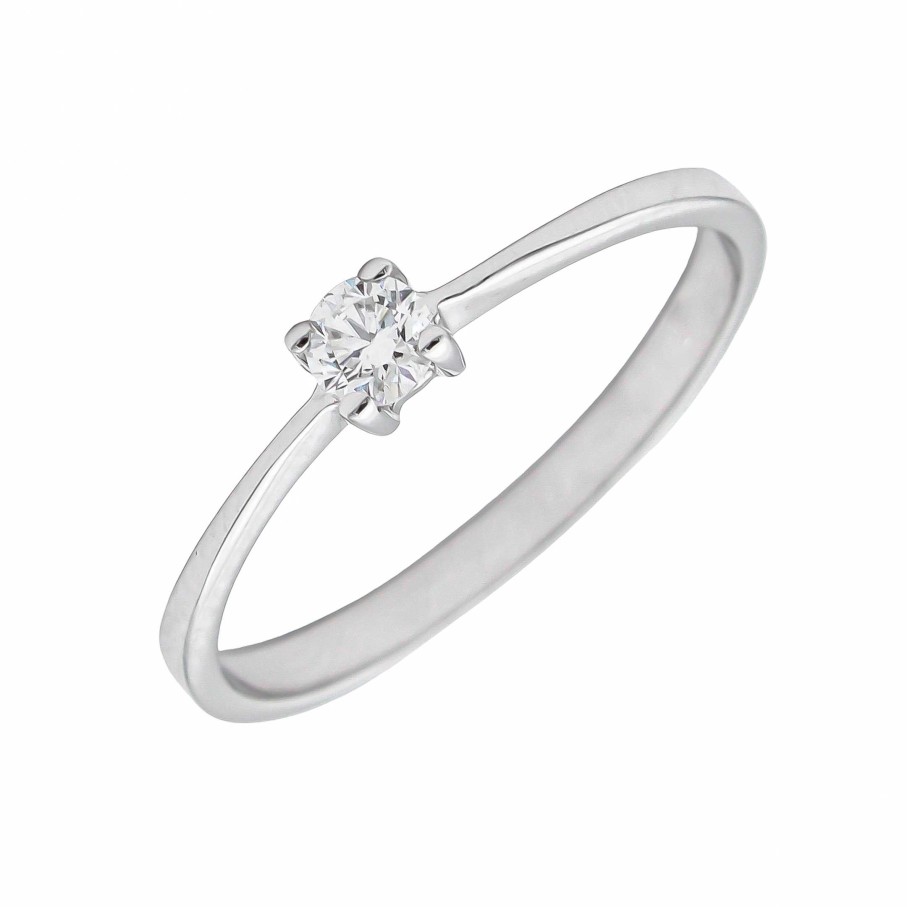 Boda Joyeria Luis Luna | Solitario Darlene Diamante 0,13Ct G-Vs Oro Blanco 18K