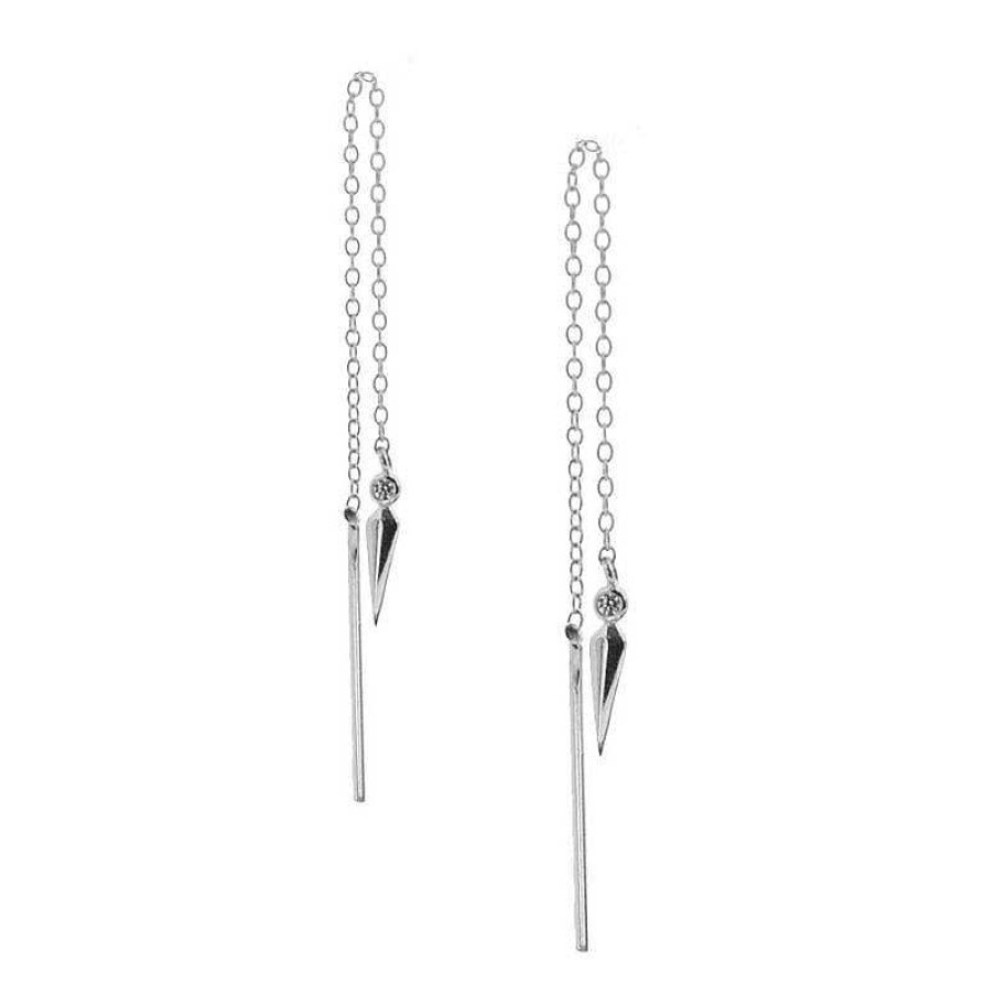 Joyas Plata Joyeria Luis Luna | Pendientes Spike Chain Plata