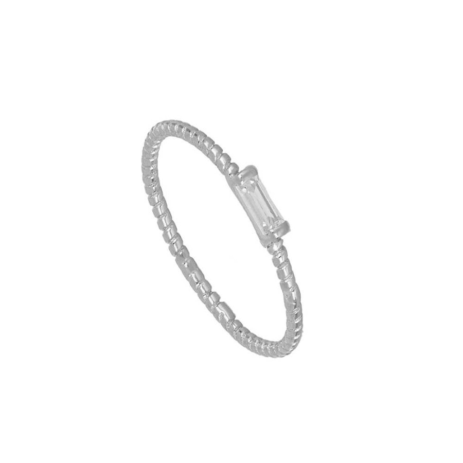 Joyas Plata Joyeria Luis Luna | Anillo Baguette Plata