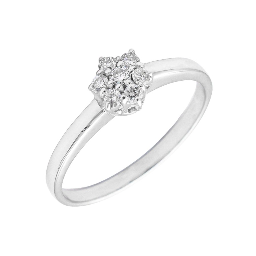 Boda Joyeria Luis Luna | Anillo Rosella Diamante 0,30Ct H-Vs Oro Blanco 18K