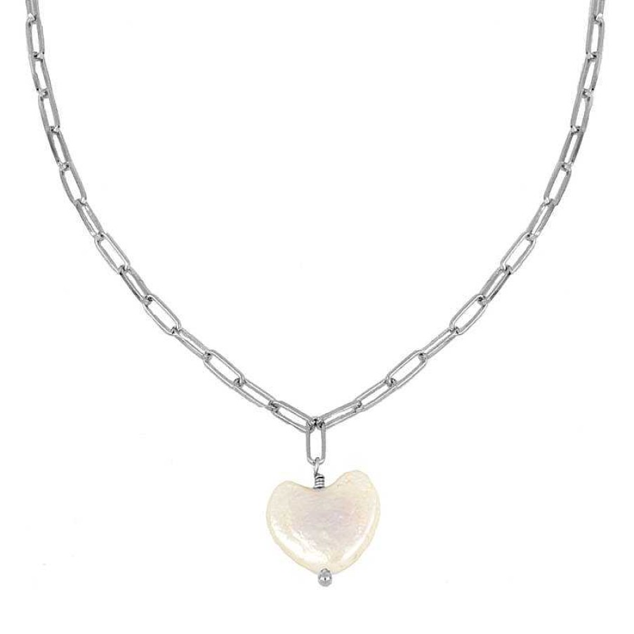 Joyas Plata Joyeria Luis Luna | Collar Heart Pearl Plata