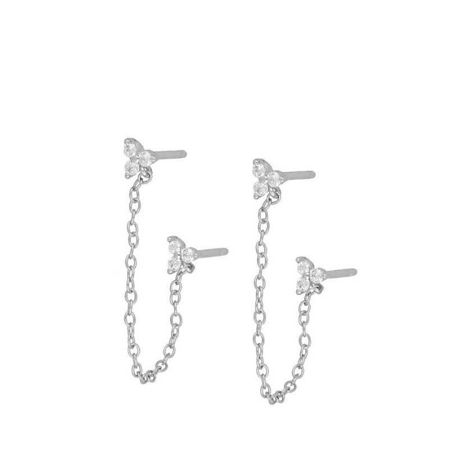 Joyas Plata Joyeria Luis Luna | Pendientes Doble Dasa Chain Plata