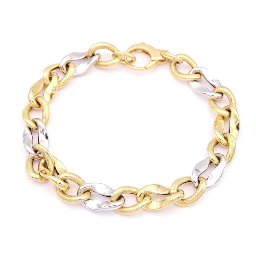 Joyas Oro 18K Joyeria Luis Luna | Pulsera Wide Oro Bicolor 18K