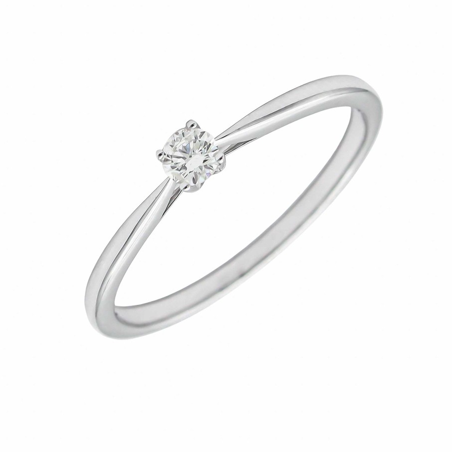 Boda Joyeria Luis Luna | Solitario Vera Diamante 0,10Ct Oro Blanco 18K