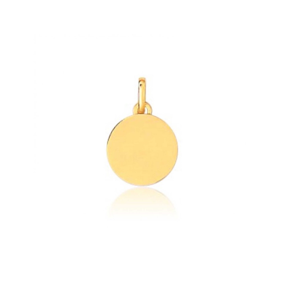 Joyas Oro 18K Joyeria Luis Luna | Medalla Lisa 12 Mm Oro 18K