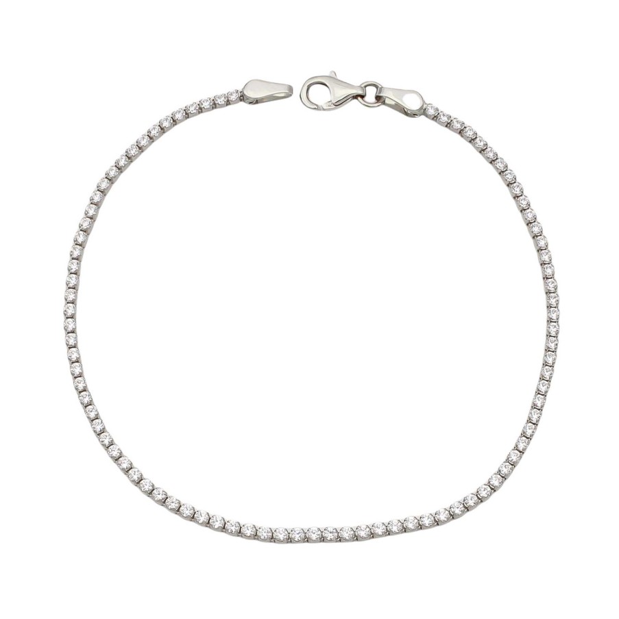 Joyas Oro 18K Joyeria Luis Luna | Pulsera Dune Riviere Oro Blanco 18K