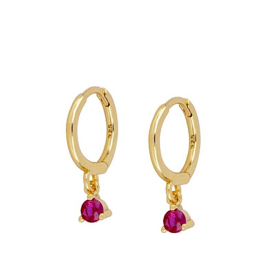 Joyas Plata Joyeria Luis Luna | Aros Dunia Fucsia Plata Dorada