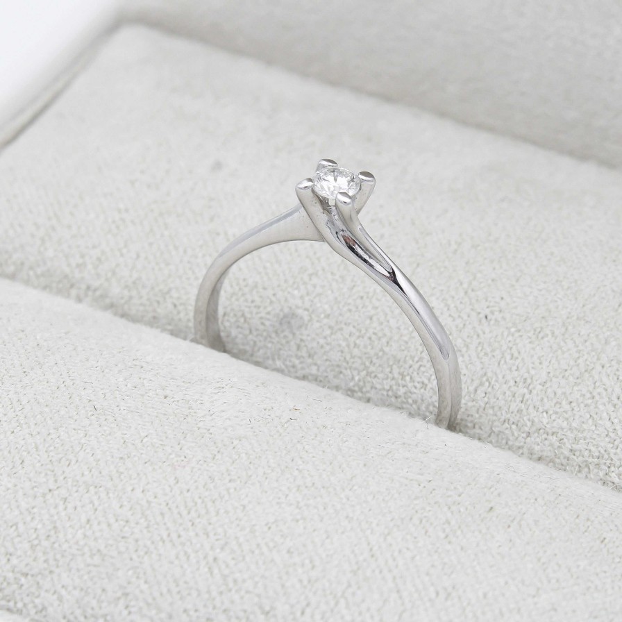 Boda Joyeria Luis Luna | Solitario Bianca Diamante 0,10Ct G-Vs Oro Blanco 18K