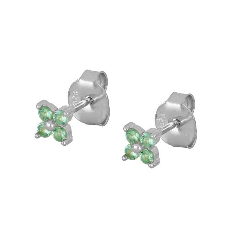 Joyas Plata Joyeria Luis Luna | Pendientes Mini Glam Green Plata