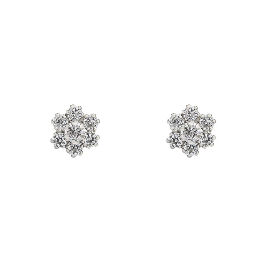 Joyas Oro 18K Joyeria Luis Luna | Pendientes Snow Oro Blanco 18K