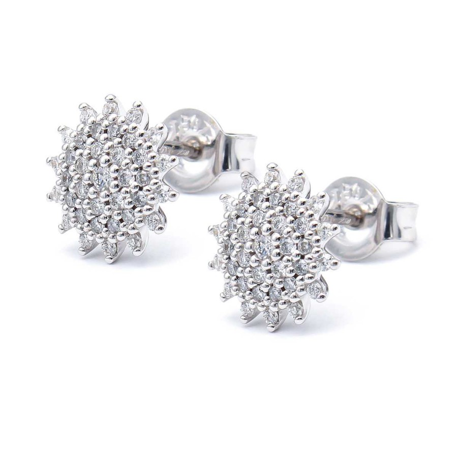 Diamantes Joyeria Luis Luna | Pendientes Roset N Diamantes 0,32Ct Oro Blanco 18K