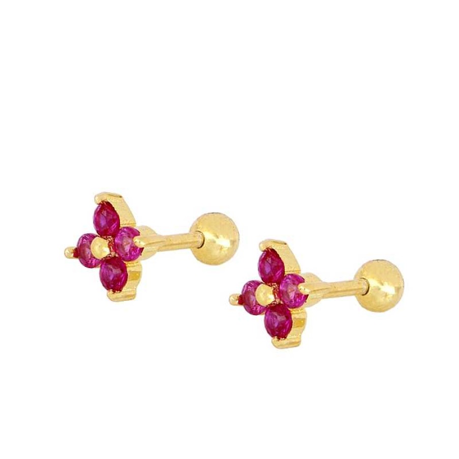 Joyas Plata Joyeria Luis Luna | Piercing Glam Fucsia Plata Dorada