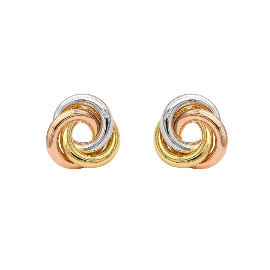 Joyas Oro 18K Joyeria Luis Luna | Pendientes Cerchio Oro Tricolor 18K