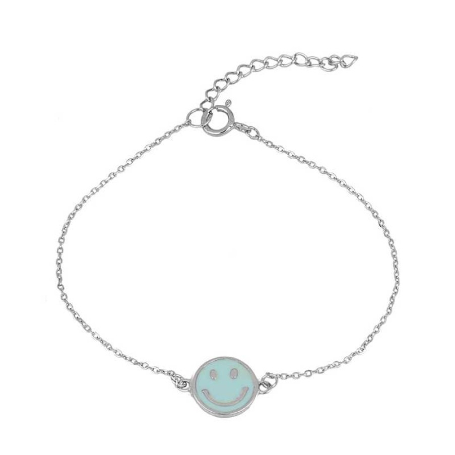 Joyas Plata Joyeria Luis Luna | Pulsera Smiley Turquesa Plata