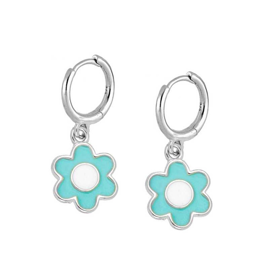 Joyas Plata Joyeria Luis Luna | Aros Flower Turquesa Plata