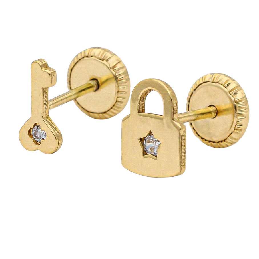 Joyas Oro 18K Joyeria Luis Luna | Pendientes Keylock Oro 18K