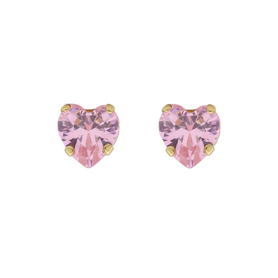 Joyas Oro 18K Joyeria Luis Luna | Pendientes Coraz N Pink Oro 18K