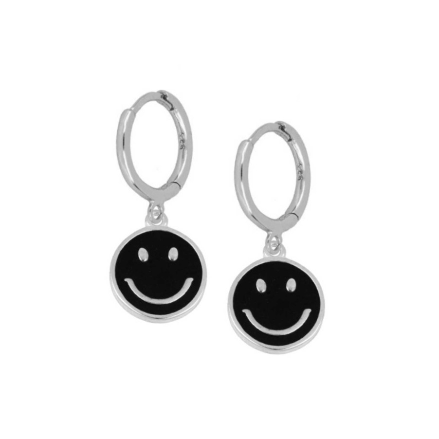 Joyas Plata Joyeria Luis Luna | Aros Smiley Black Plata