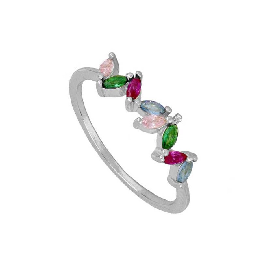 Joyas Plata Joyeria Luis Luna | Anillo Dois Multicolor Plata