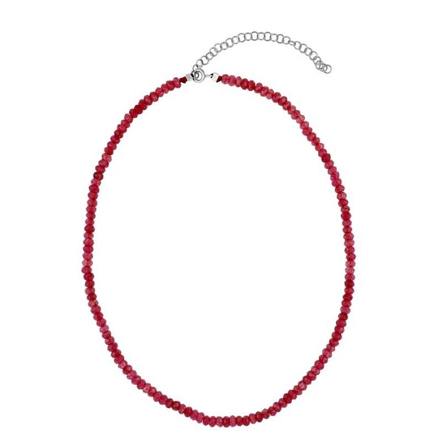 Joyas Plata Joyeria Luis Luna | Collar Cuarzi Rojo Plata