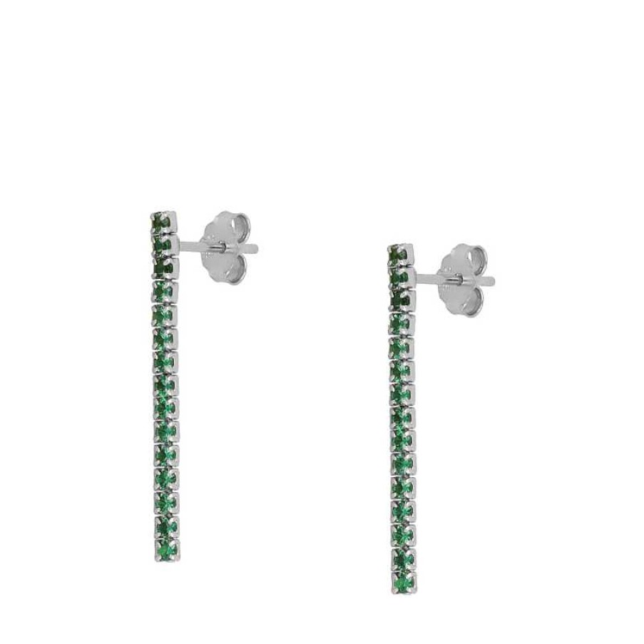 Joyas Plata Joyeria Luis Luna | Pendientes Dune Verde Plata