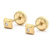 Diamantes Joyeria Luis Luna | Pendientes Square Diamantes Oro 18K