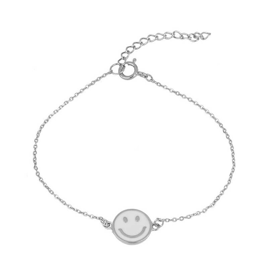 Joyas Plata Joyeria Luis Luna | Pulsera Smiley White Plata